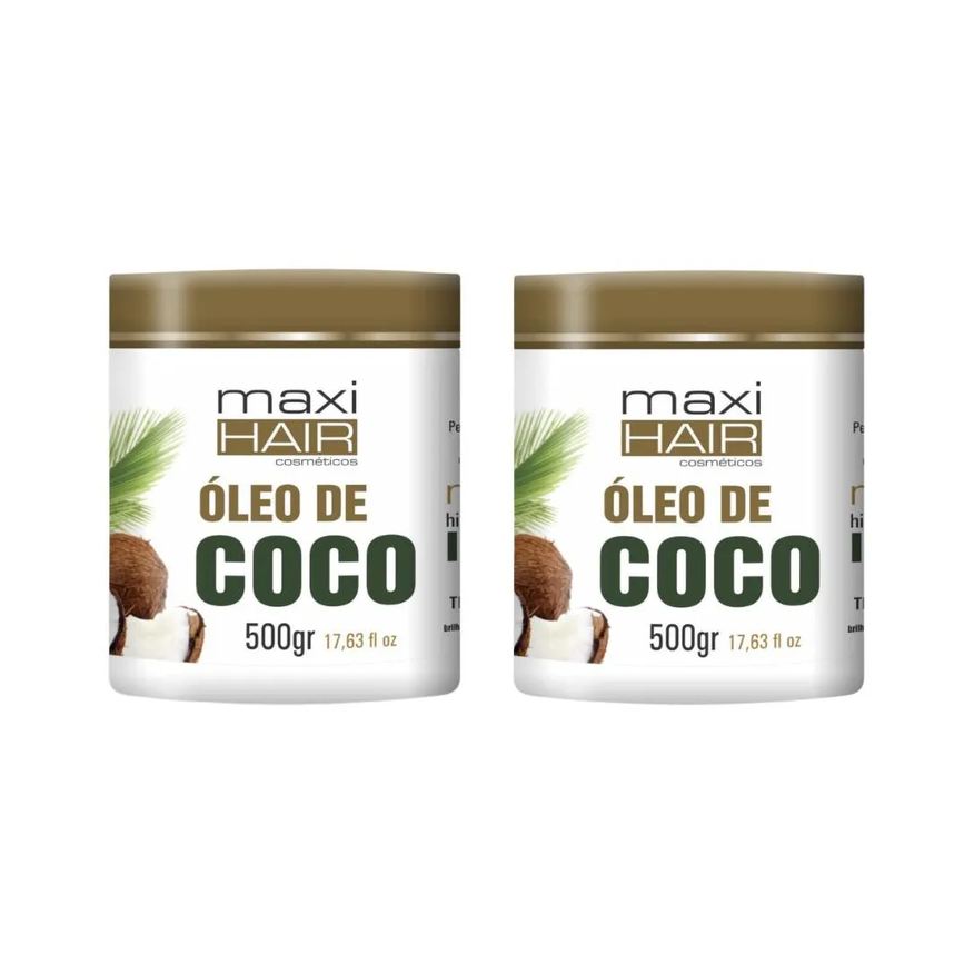 Maxi Hair Mascara Maxihair 500g Oleo de Coco Hidrataçao Intensa - 2un