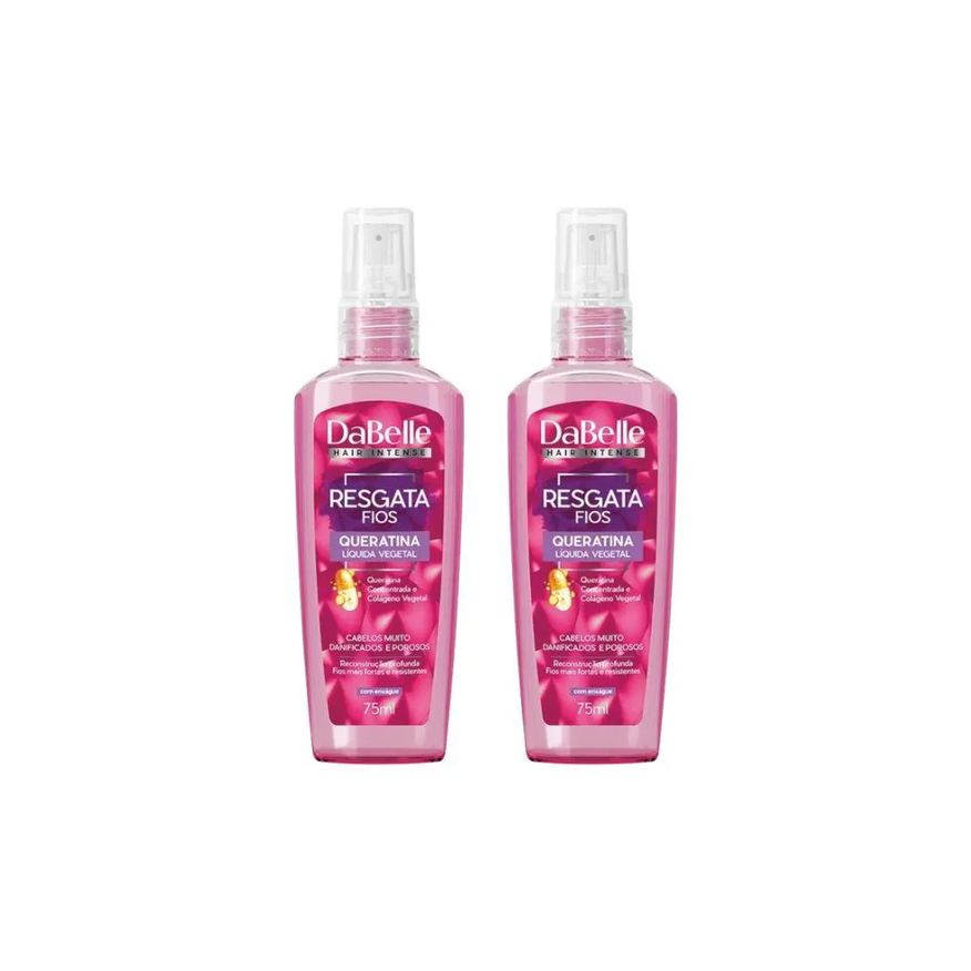 Dabelle Queratina Liquida Vegetal 75ml Resgata Fios - Kit 2un