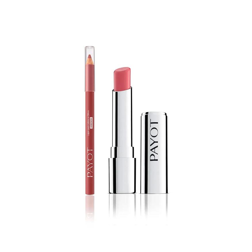 Payot Kit Labial - 5: Batom Rosa Chá + Lápis Hibisco