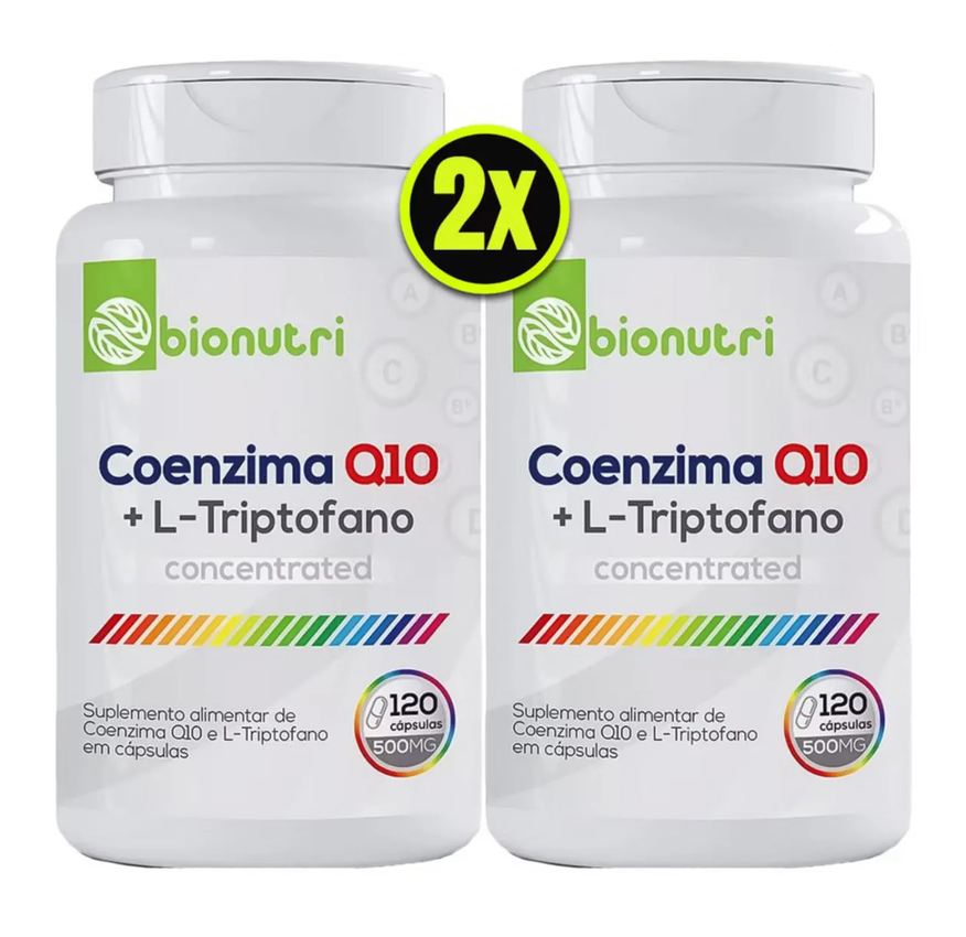 Bionutri Kit 2x Coenzima Q10 com L-triptofano 500mg 120 cápsulas