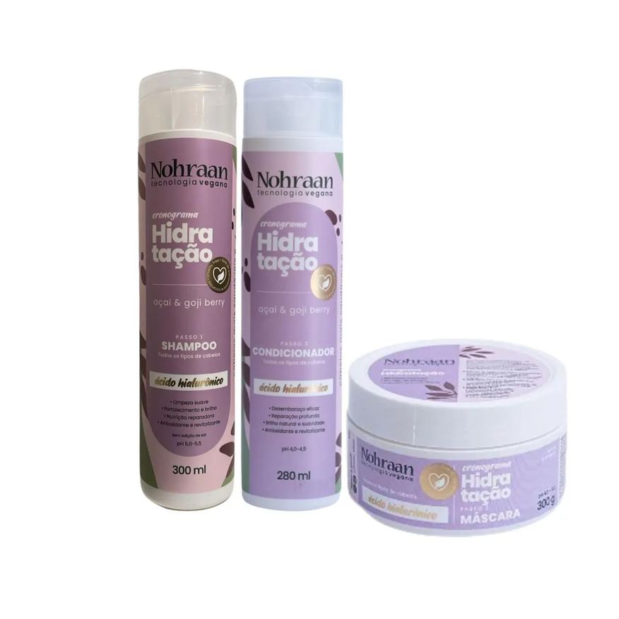 Nohraan Kit Shamp + Cond + Masc Hidratação