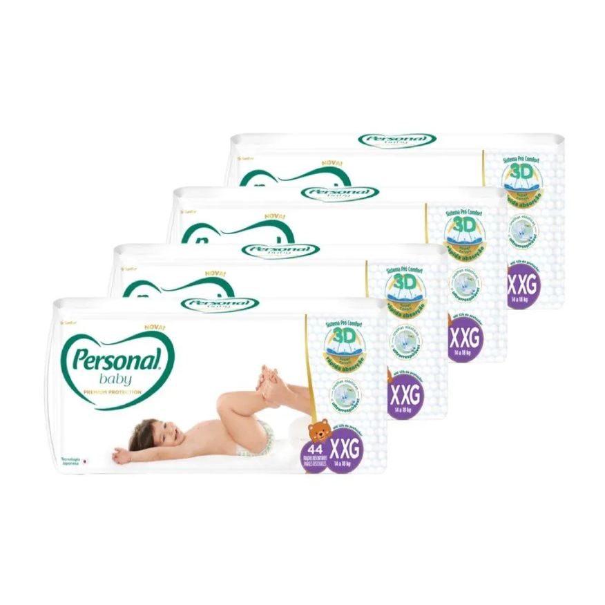 Personal Fralda Premium Xxg - 4 Pacotes C/ 44 Fraldas