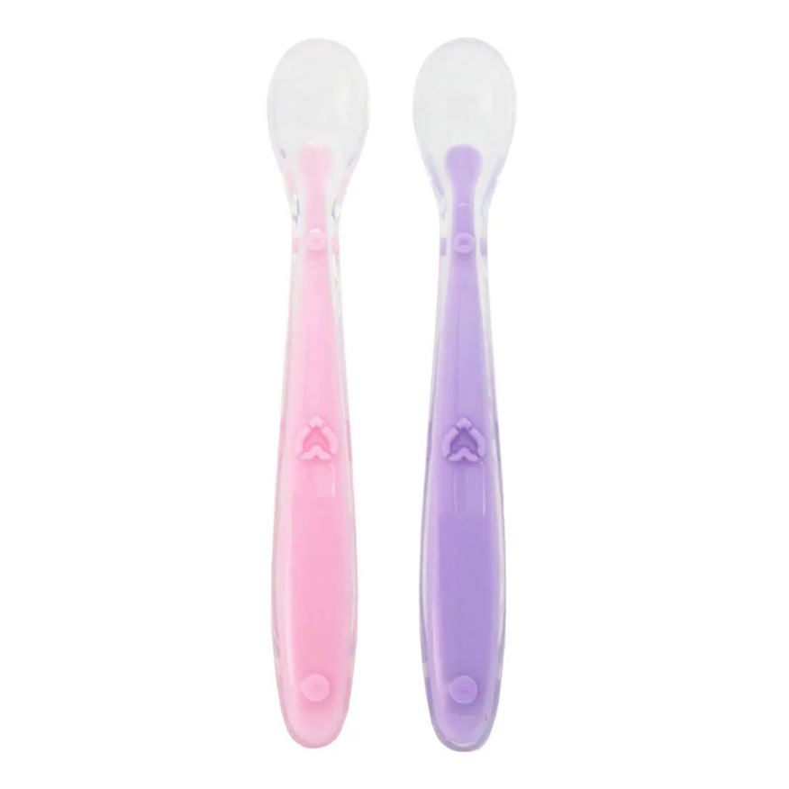 Buba Kit Colher Silicone Baby 2 Pcs Rosa e Lilás