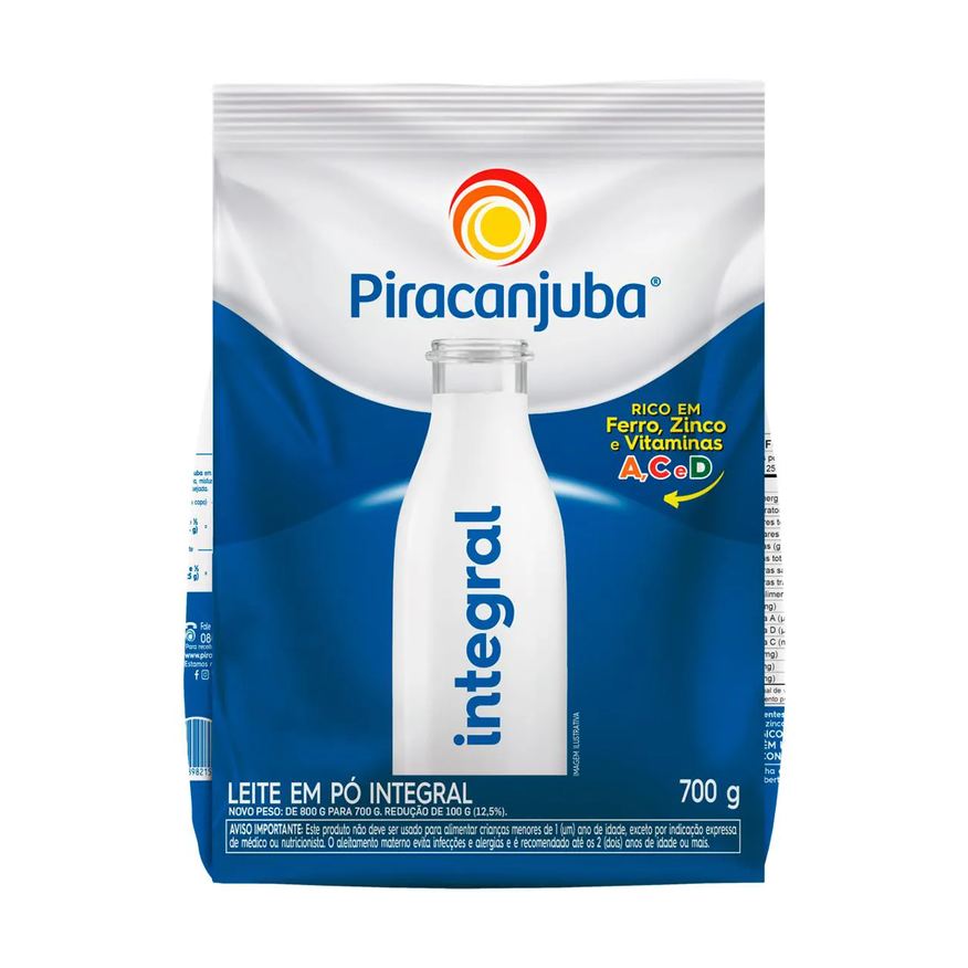 Piracanjuba Leite em Pó Integral 700g