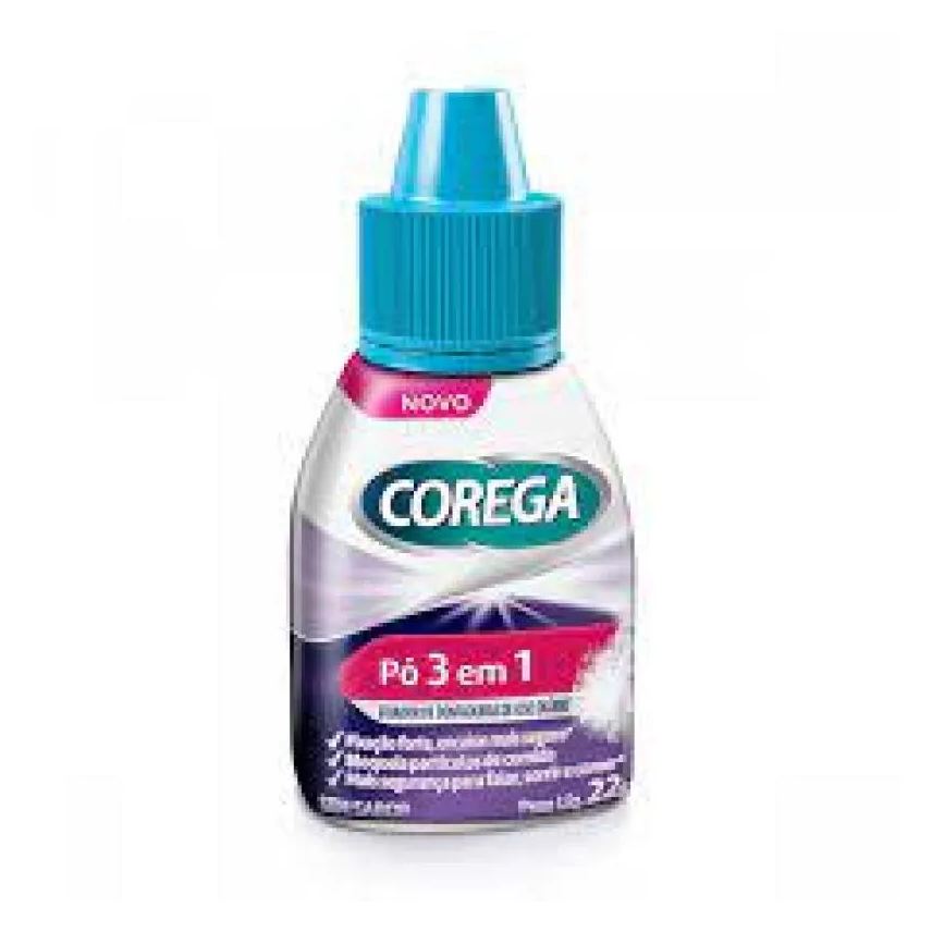 Fixador Pó de Dentadura Corega 3 em 1 sem Sabor 22g