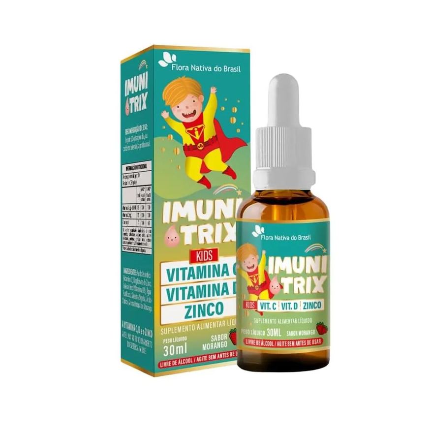 Flora Nativa Do Brasil Imunitrix Kids Vit C D Zinco Gts 30ml Sab Morango Flora Nativa