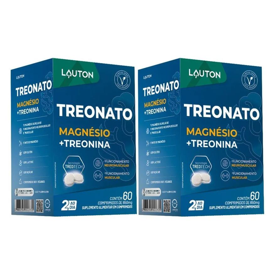 Lauton Kit 2x Treonato ( Magnésio e Treonina ) 60 comprimidos