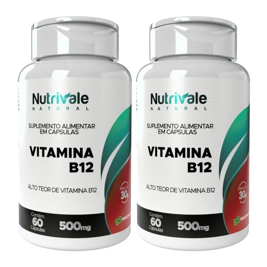 Nutrivale Kit 2x Vitamina B12 (cianocobalamina) 400% 60 cápsulas