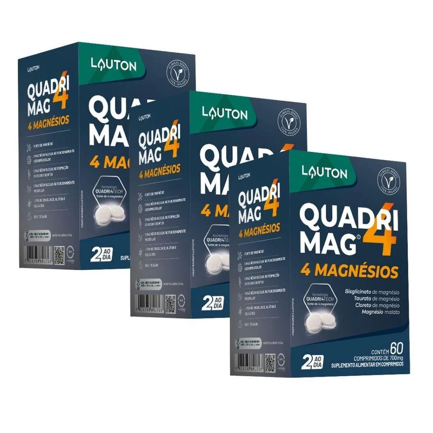 Lauton Kit 3x Quadrimag 4 Magnésios 60 comprimidos