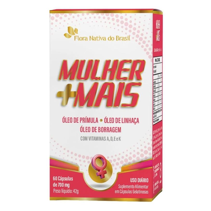 Flora Nativa Do Brasil Mulher +mais (primula, Linhaca, Borragem + Vit. Adek) 60 cápsulas - Flora Nativa