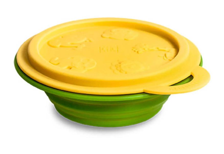 Marcus & Marcus Tigela em Silicone com Tampa Girafa Amarela - Marcus&marcus