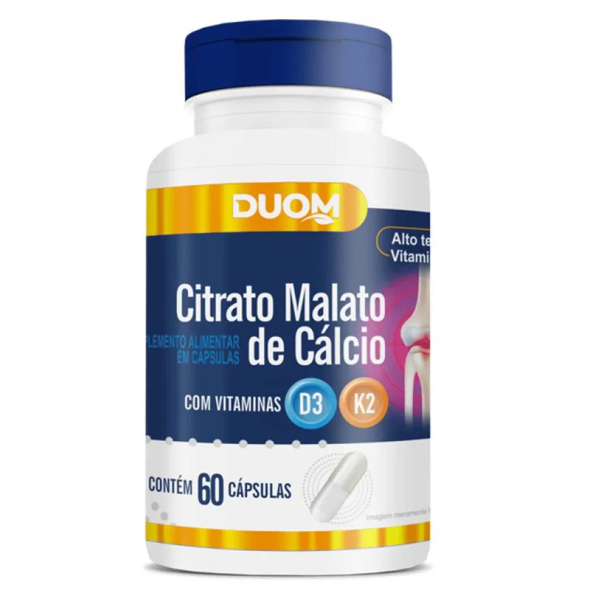 Duom Citrato Malato de Cálcio com Vitaminas D3 + K2 C/60 cápsulas