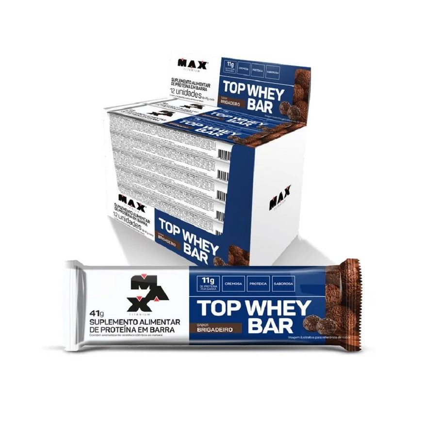 Max Titanium Top Whey Bar (display 12 Unid. 41g) - Sabor: Brigadeiro