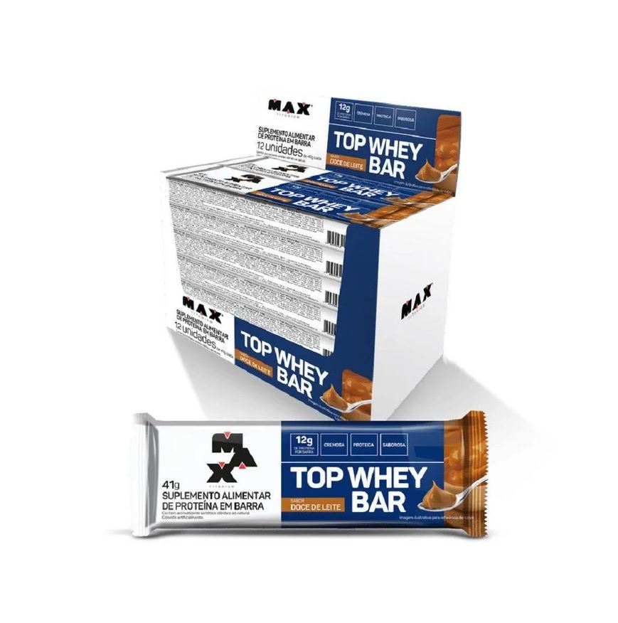 Max Titanium Top Whey Bar (display 12 Unid. 41g) - Sabor: Doce de Leite