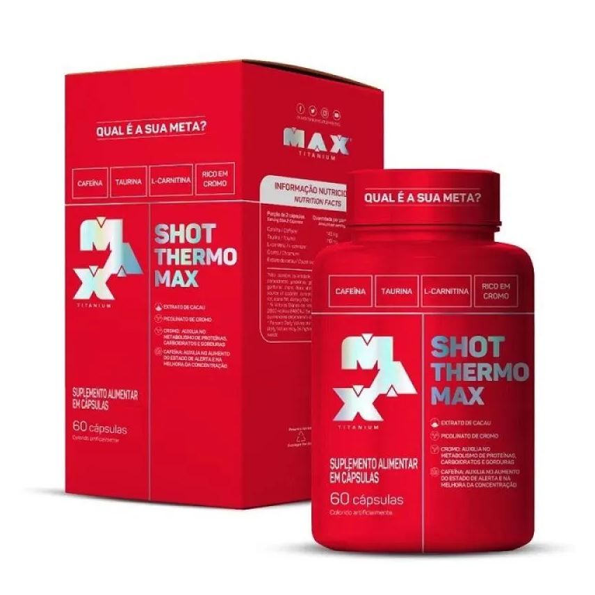 Max Titanium Shot Thermo Max (60 Cápsulas) - Padrão: Único