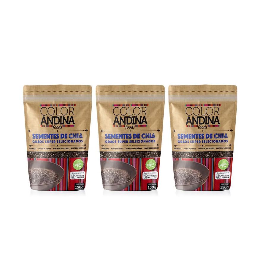 Color Andina Semente de Chia 150g-3 Pacotes