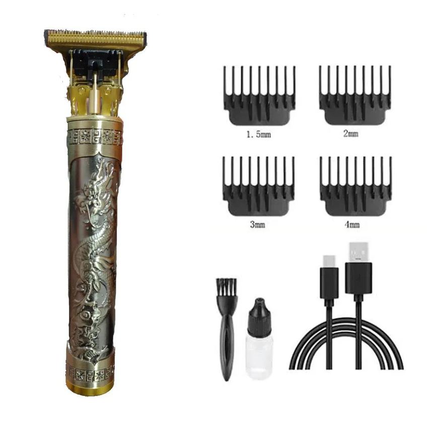 Dark Maquina Dragão Profissional Corta Cabelo Aparar Barbas Pelos Carregamento Via Usb Dourado