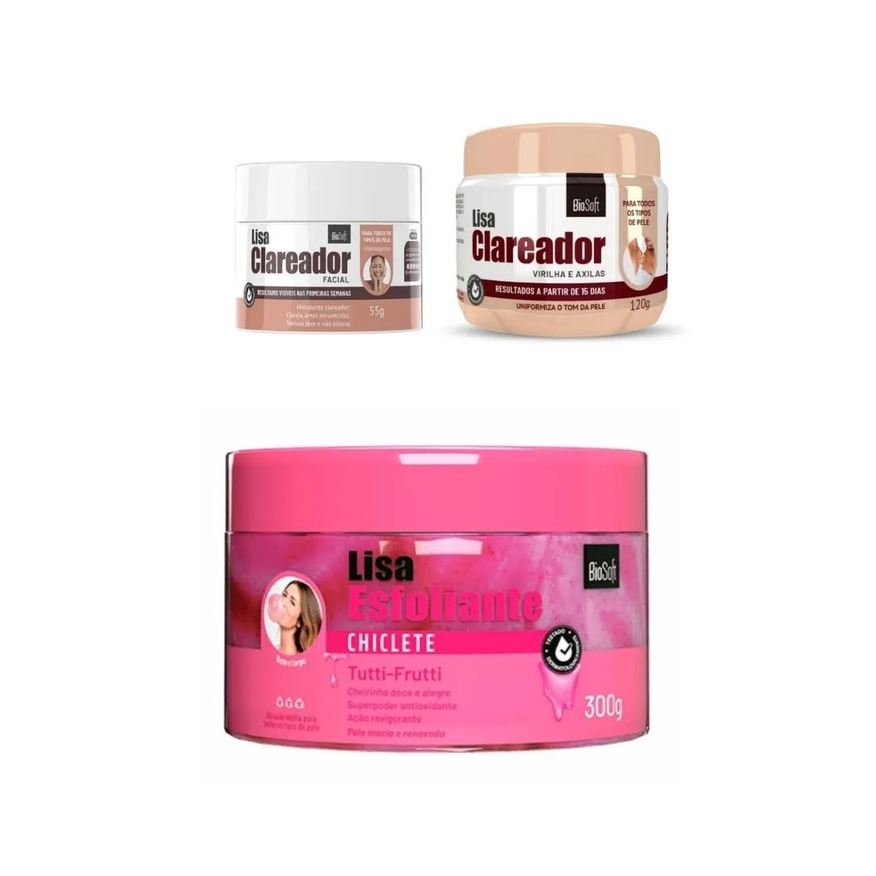 Bio Soft Clareador Mancha Escura Rosto e Virilha Axila + Esfoliante