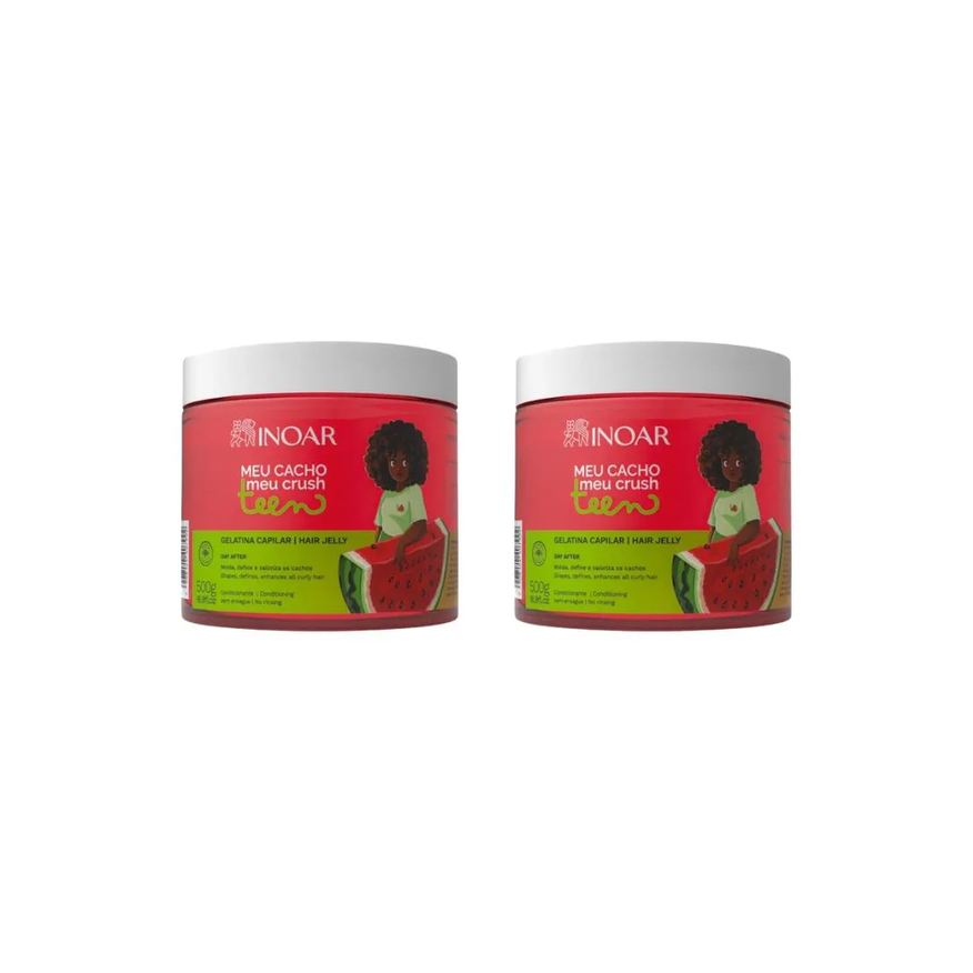 Inoar Gelatina Capilar Meu Cacho 500g Teen Melancia - 2un