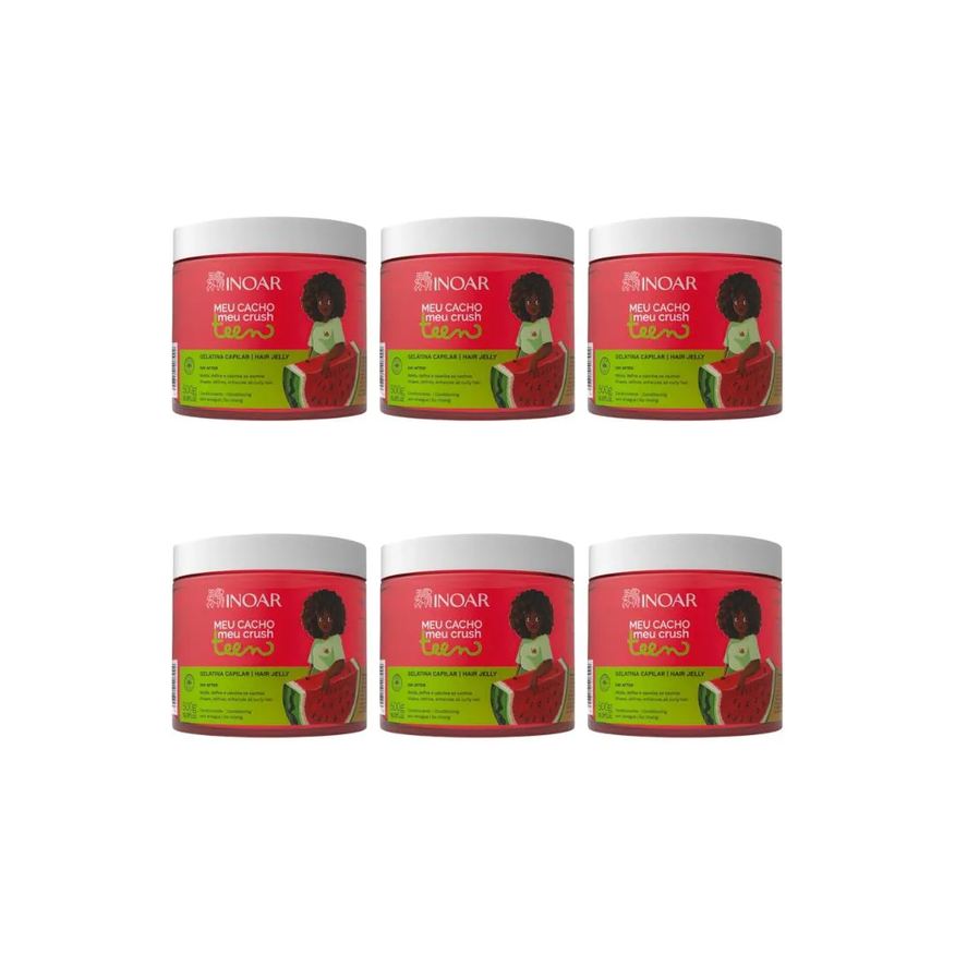 Inoar Gelatina Capilar Meu Cacho 500g Teen Melancia - 6un