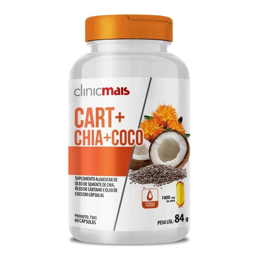 Clinic Mais Cartamo + Chia + Coco 1000mg 60 cápsulas - Clinicmais