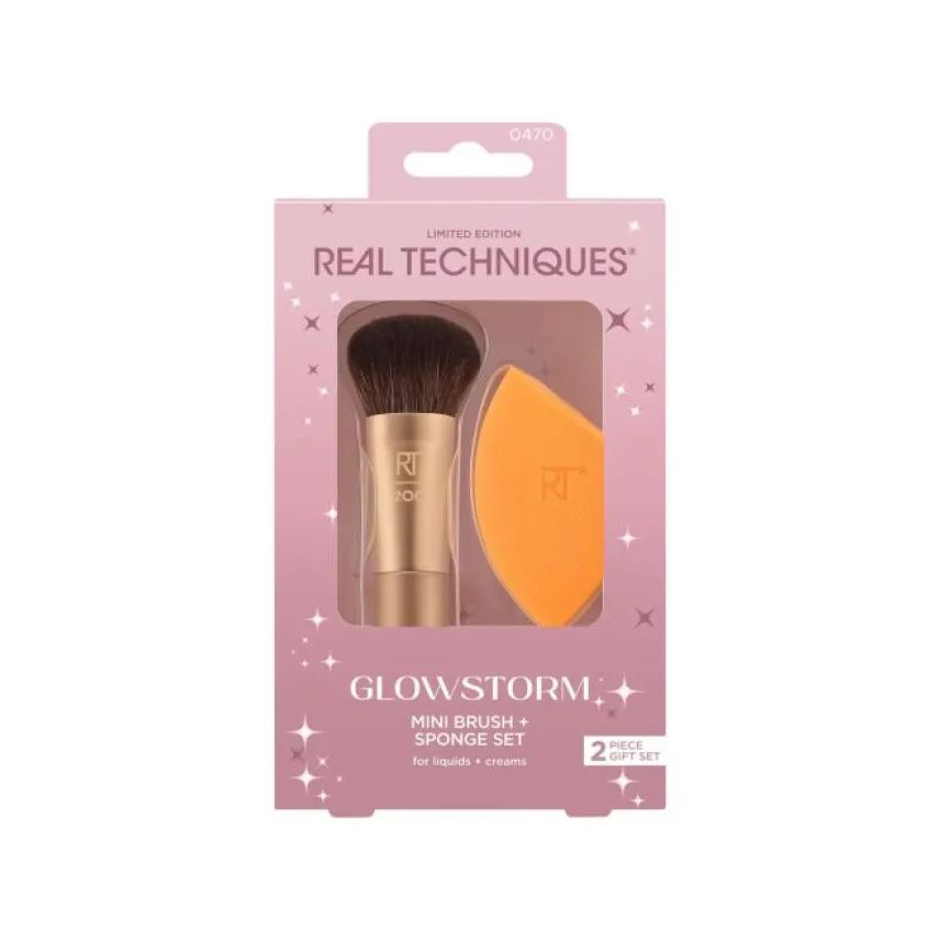 Real Techniques Kit Glowstorm Mini Pincel + Esponja