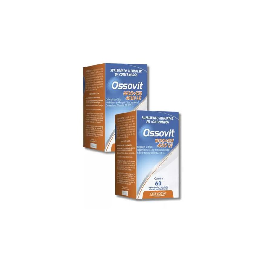 Arte Nativa Kit 2 Suplemento Ossovit 600+d3 400 Ui 60cpr Sabor sem Sabo