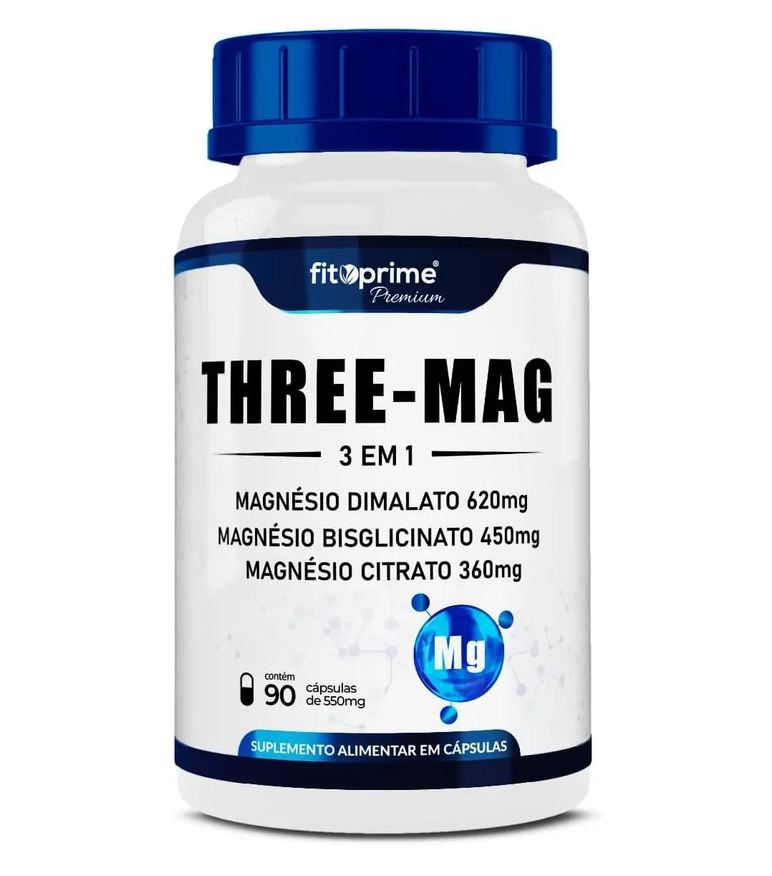 Fitoprime Three-mag Magnesio 3 em 1 550mg 90cps