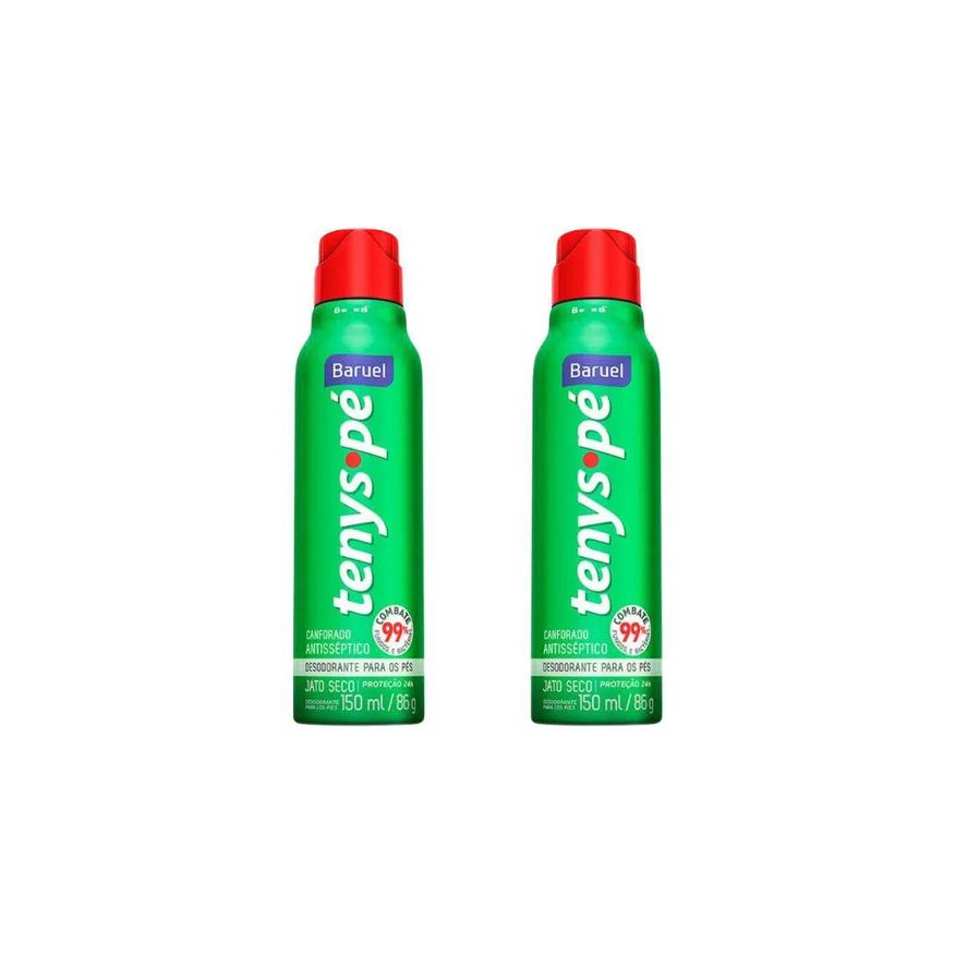 Pes Talco Tenys Pe Baruel Aerossol 150ml Seco Canf - Kit C / 2un