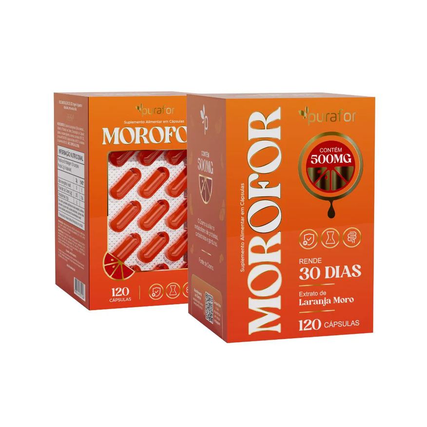 Purafor Morofor Suplemento com Laranja Moro e Picolinato de Cromo - 120 Cápsulas