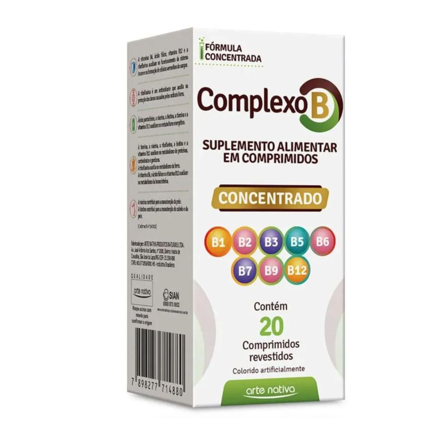 Arte Nativa Complexo B 20cp Concentrado B1 B2 B3 B5 B6 B7 B9 B12