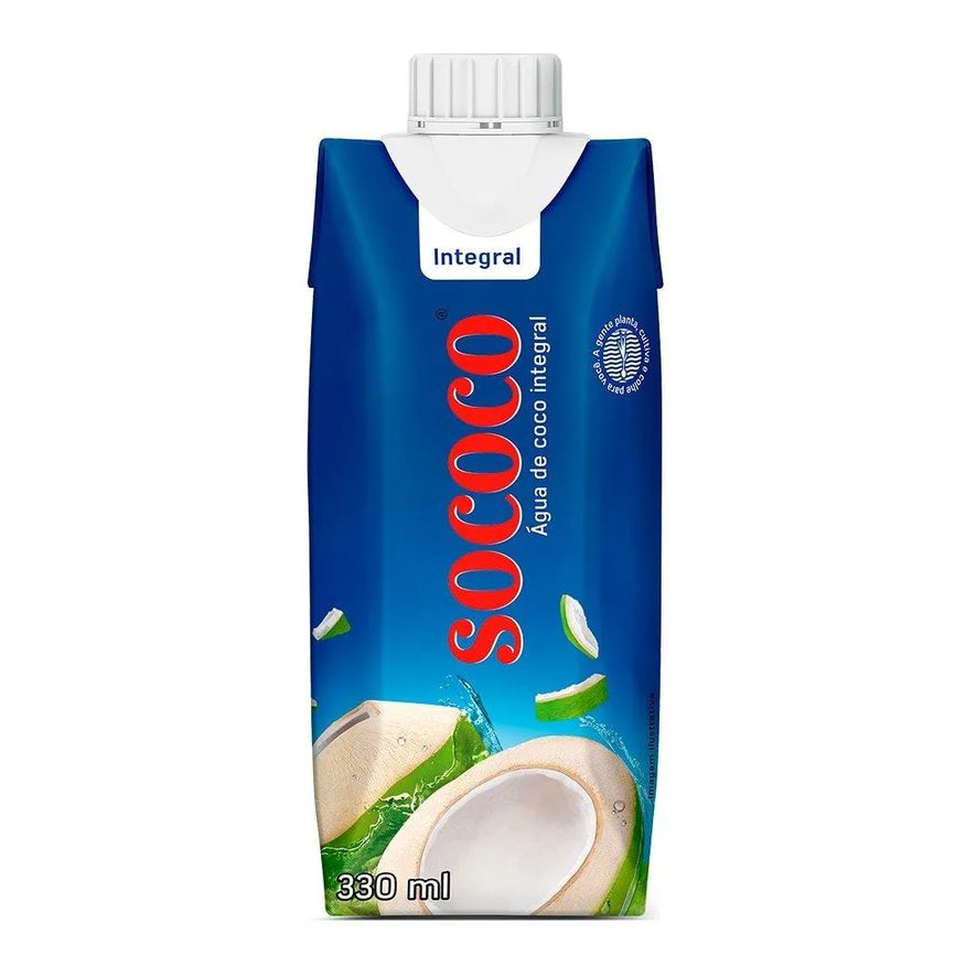 Sococo Água de Coco 330ml - Embalagem com 12 unidades