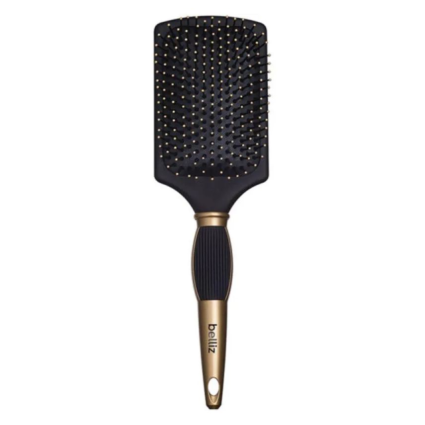 Big Universo Escova de Cabelo Black E Gold Racket - Belliz