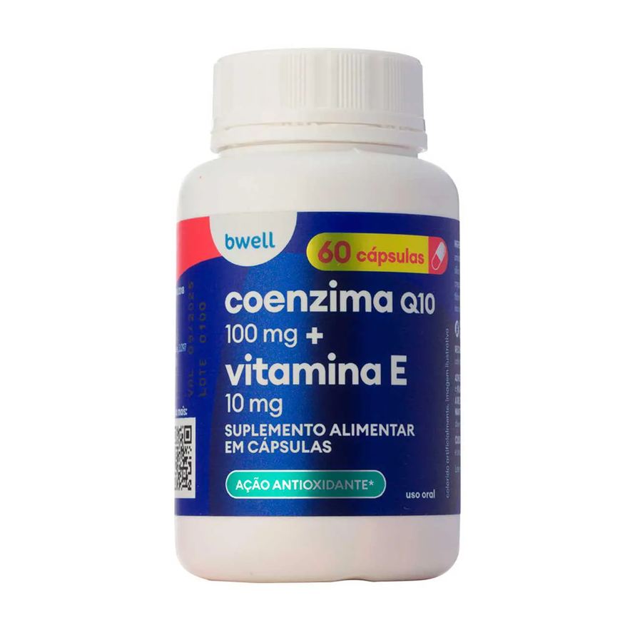 Q10 Coenzima 100mg + Vitamina E 10mg bwell 60 Cápsulas