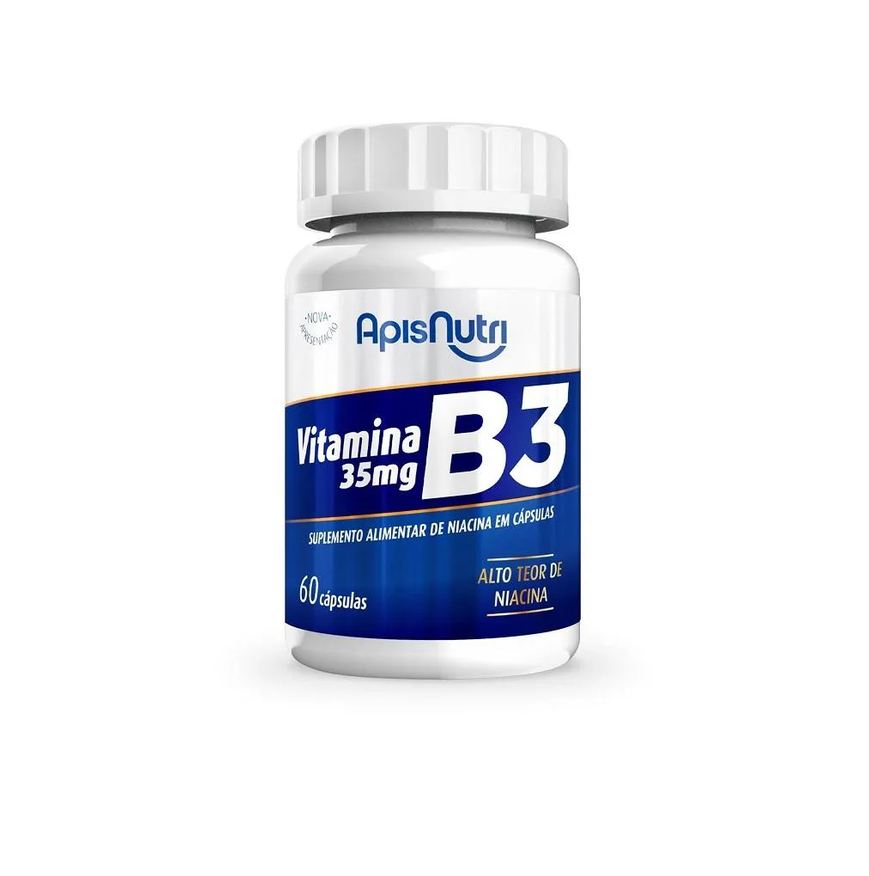 Apisnutri Vitamina B3 - 35mg (60 Cápsulas) - Padrão: Único