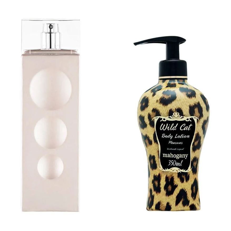 Mahogany Kit Fragrância Make Me Fever Off White + Hidratante Wild Cat 350ml