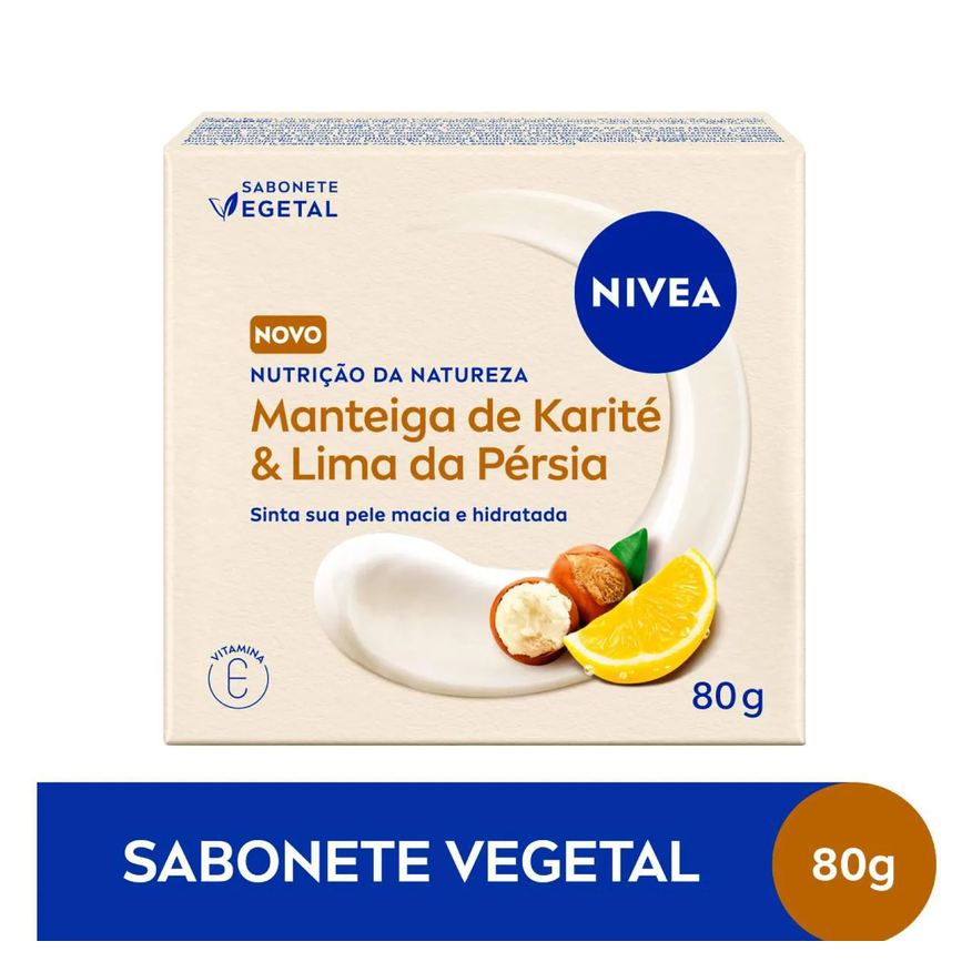 Nivea Sabonete Vegetal em Barra Nutrição da Natureza Manteiga de Karité & Lima da Pérsia 80g