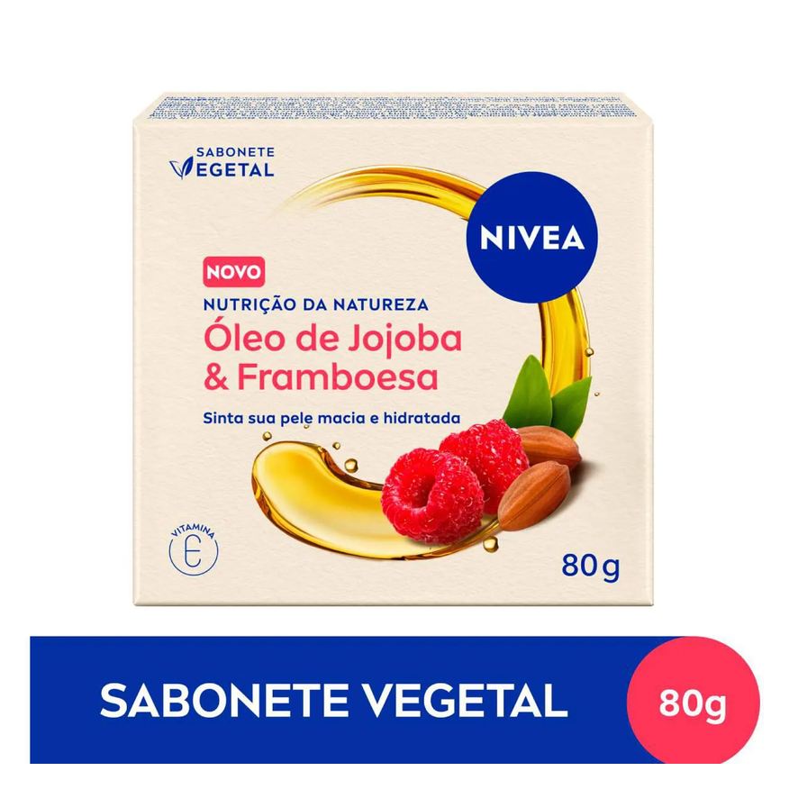 Nivea Sabonete Vegetal em Barra Nutrição da Natureza Óleo de Jojoba & Framboesa 80g