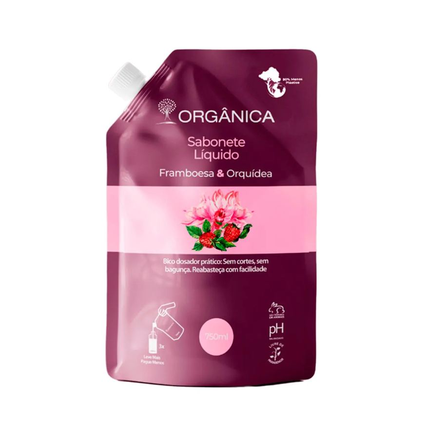 Organica Refil Sabonete Líquido Vegetal Orgânica Framboesa e Orquídea 750ml