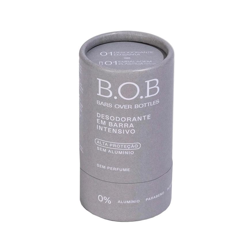 B.O.B Desodorante Vegano Sem Alumínio Alta Proteção Intensivo Sem Perfume 50g