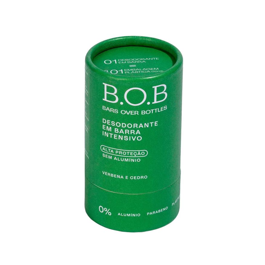B.O.B Desodorante Vegano Sem Alumínio Alta Proteção Intensivo Verbana e Cedro 50g