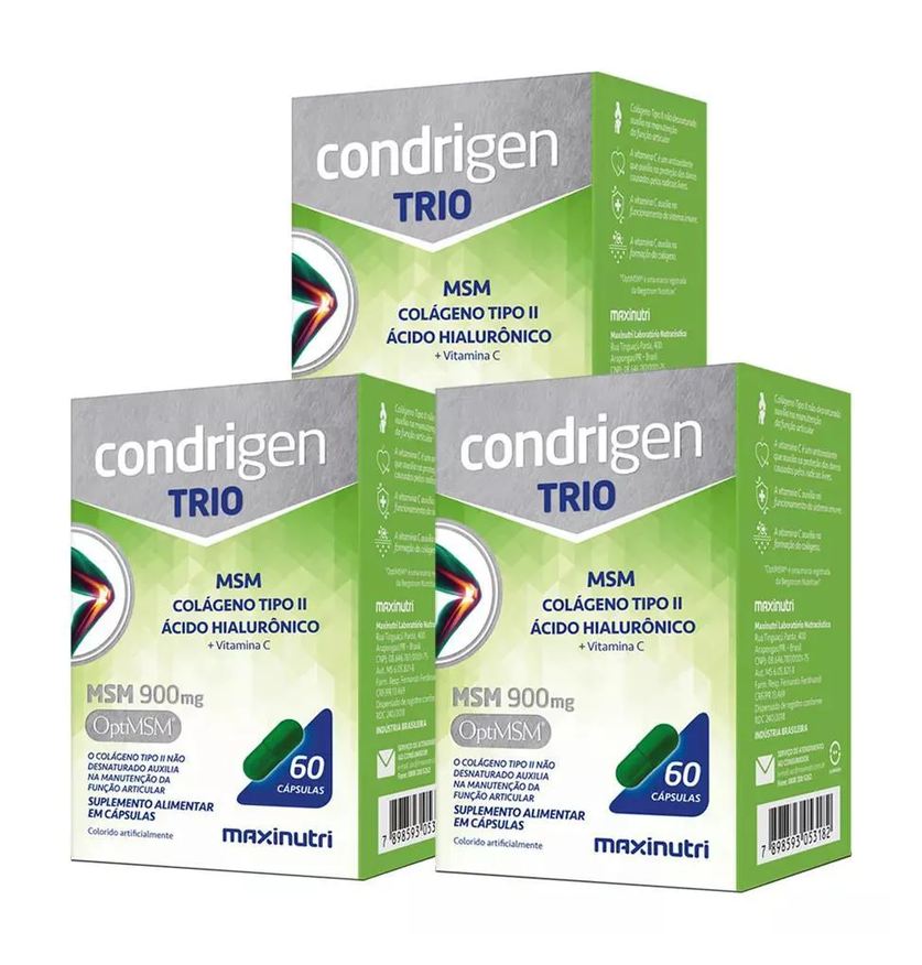Maxinutri Kit 3x Condrigen Trio Msm Col Ah Vitc 60cp