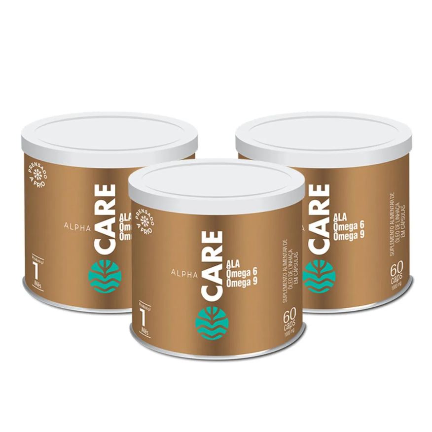Vital Âtman 3x Alpha Care Óleo de Linhaça 1000mg 60 Capsulas sem Sabor