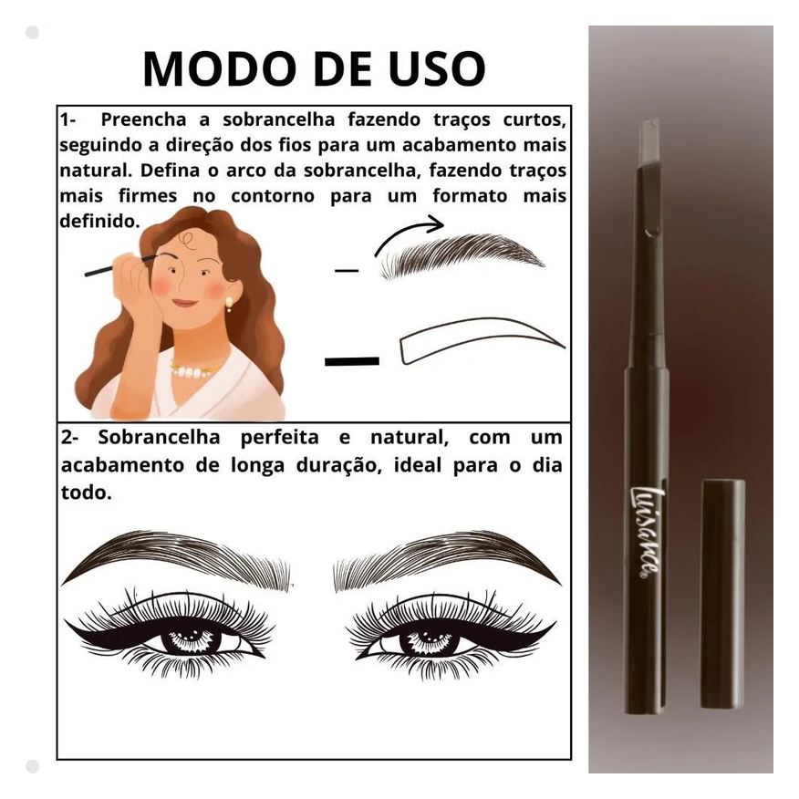 Retrátil Lápis para Sobrancelha Luisance 365 Castanho Escuro Hipoalergênico L5219