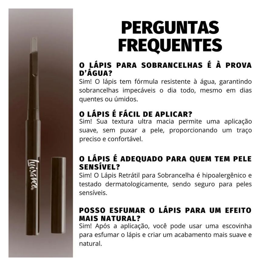 Retrátil Lápis para Sobrancelha Luisance 365 Castanho Escuro Hipoalergênico L5219