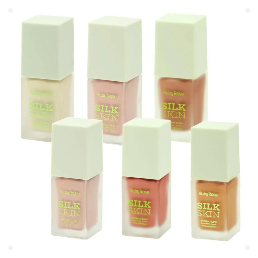 Ruby Rose Kit Silk Skin Natural Glow: 06 Iluminadores Líquidos Hb-f1601