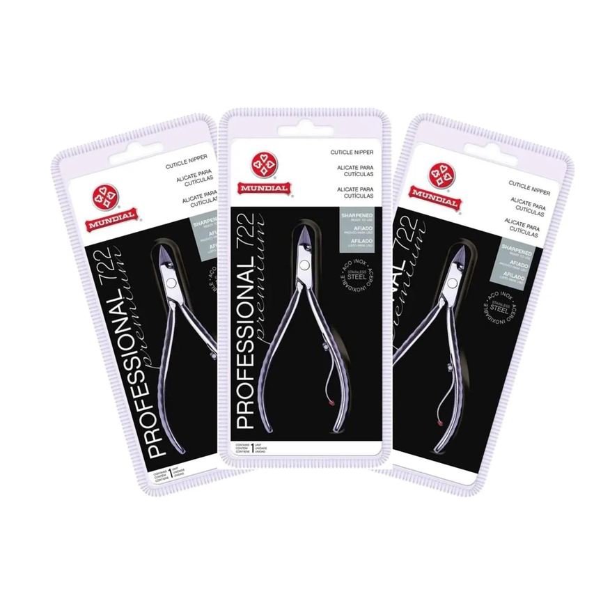 Mundial - Profissional 722 - Kit 3 Alicate Cuticular Premium Inox