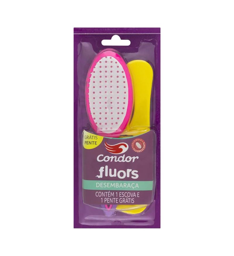 CONDOR KIT ESCOVA PARA CABELO FLUORS GRáTIS PENTE