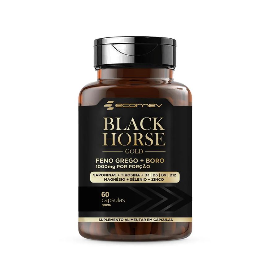 Ecomev Black Horse Feno Grego com Boro 1000mg 60 cápsulas