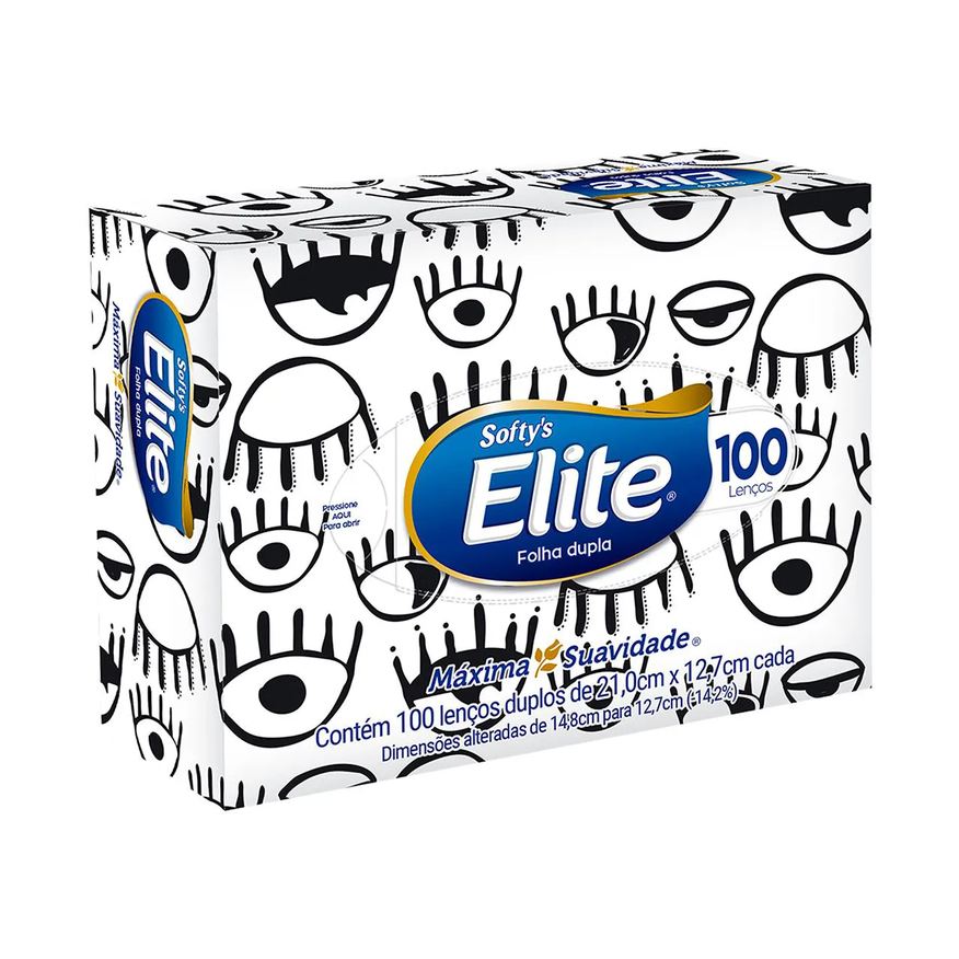 de Lenço Papel Softy's Elite 100 Folhas